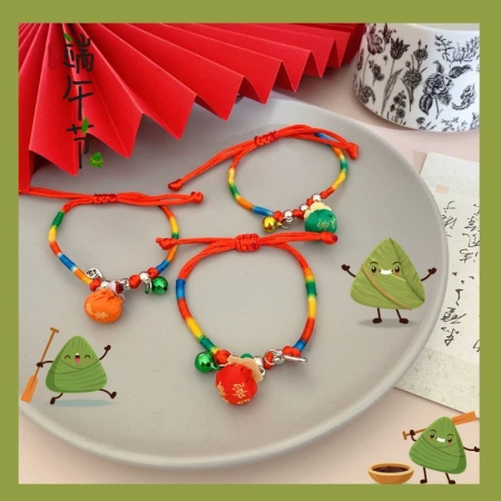 Colorful rope bracelets for the Dragon Boat Festival, hand-woven small zongzi bracelets for peace and good fortune, children's and babies' gifts and jewelry Colorful rope bracelets for the Dragon Boat Festival, hand-woven small zongzi bracelets for peace and good fortune, children's and babies' gifts and jewelry